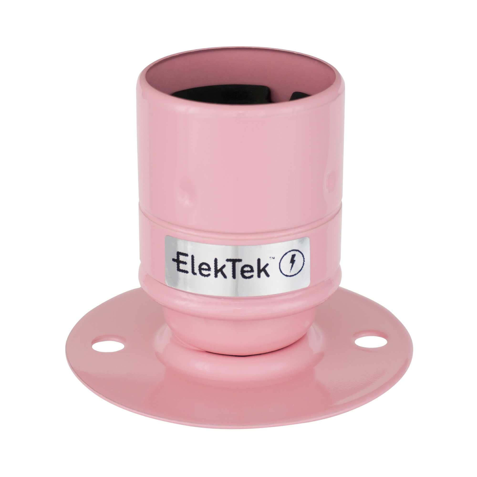 ElekTek ES E27 Batten Lamp Bulb Holder with Plain Skirt Ideal for Vintage Filament Bulbs (Pink) — image 1