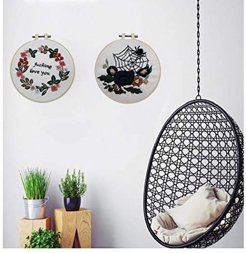 image for Louise Maelys Beginner Embroidery Kit Halloween Spider Web Flower Cros