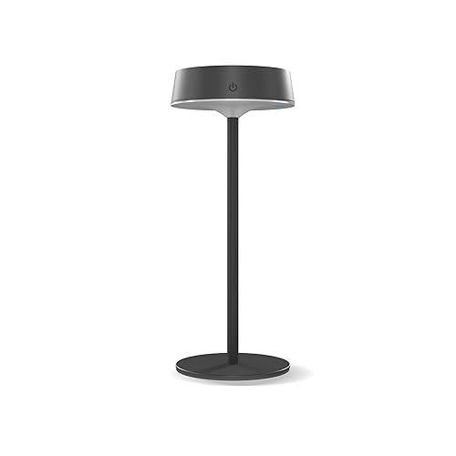 CALEX - Parma Solar Table Lamp, Cordless Light, Indoor & Outdoor, Rechargeable Lighting, Battery Operated, Touch Control, Dimmable, Black