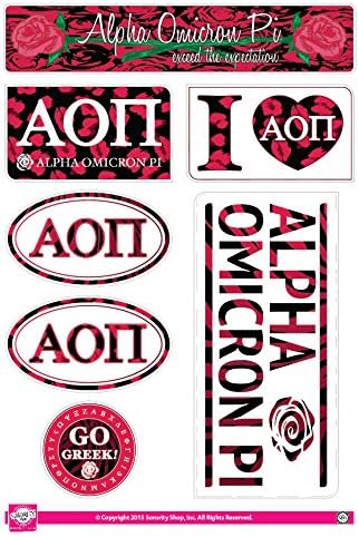 Amazon Com Alpha Omicron Pi Sticker Sheet Animal Print