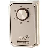 Johnson Controls T26T-3C Line Volt Mechanical Thermostat, 24 to 277 VAC, 6 Amp