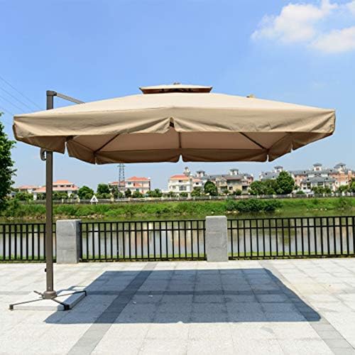 Garden Parasol Umbrella 8 Ribs Outdoor Parasol Sun Shade Cantilever Banana Hanging Umbrella Patio Garden 3m*3m