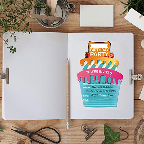 30 Kids Birthday Party Invitations Cards with Envelopes for Boys or Girls. - Thumbnail 2