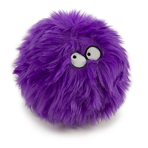 goDog Furballz Tough Plush Dog Toy with Chew Guard Technology, Purple, Small