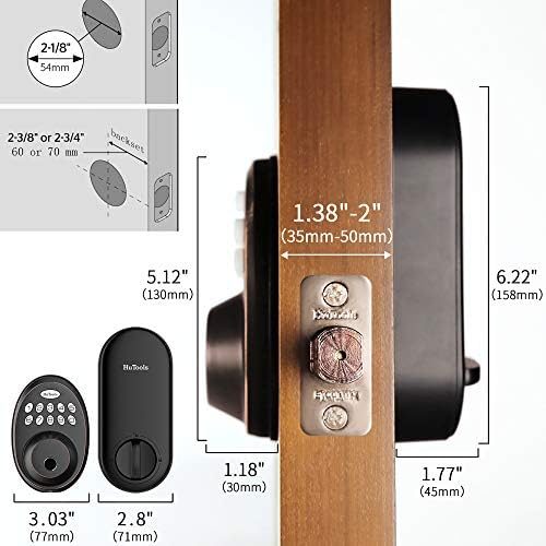 Fingerprint Door Lock, HuTools Keyless Entry Door Locks With Keypads