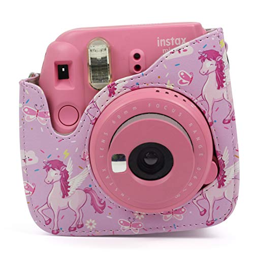 DKEnjoy Compatible Fuji Instax Mini 8/8+/9, PU Leather Camera Case Bag with Adjustable Strap for Fujifilm Instax Mini 8/8+/9 Instant Film Camera - Thumbnail 2