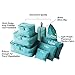 Evatex Travel Packing Cubes, with Waterproof Shoe, Cosmetic, Diaper, Laundry Bag, Blue, Set of 8