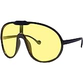 Dollger Oversized One Piece Sunglasses For Women Fashion Men Wrap Around UV400 Shield Goggles