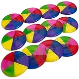 Mini Rainbow Flying Disks 3.5 Inches - Pack of 12 - Cool Rainbow Colors Mini Frisbees - Outdoor Toys - for Kids Great Party Favors, Bag Stuffers, Fun, Toy, Gift, Prize - by Kidsco