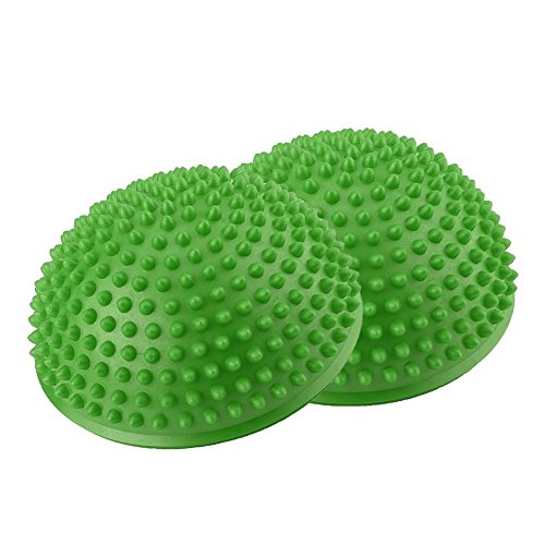 2Pcs/Lot Ball Massage Foot Sports Balance Hedgehog Half Ball Pimples Pilates Ball for Yoga Fitness Gymnastics Exercise ( Color : Green )