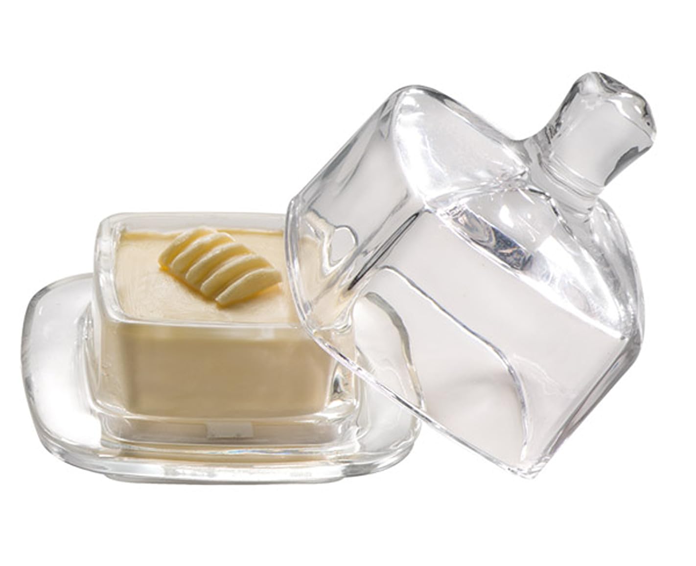 butter dish 9 x 9 cm, H: 9 cm glas
