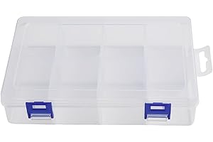 Adjustable 8-Compartment Transparent Plastic Storage Box Organizer for SmHardware, Jewelry, Makeup, and Pills – Compact 20 x 