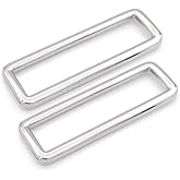 CRAFTMEMORE 2 Inch Rectangle Rings Buckle Metal Rectangular Buckle Loop for Bag Belt Strap Quality Finish 4 pcs SCLP (2 Inches Loop, Silver)
