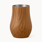 Snute Double-Wall Insulated Whiskey Glass - 6 oz Stemless Nosing Stainless Steel Whisky Glass - Ideal Gift for Bourbon and Whisky Lovers (Walnut - Pack of 1)