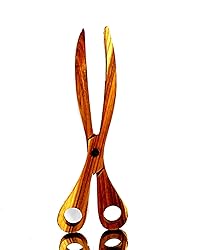 Blue Bright Wood Salad Teak Tong Wooden Scissor