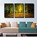 Gardenia Art - Green Boulevard and Fallen Leaves Canvas Prints Modern Wall Art Paintings Artwork for Room Decoration,16X24 inch, Unframed