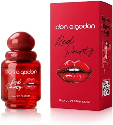 Don Algodón Red Party Eau de Parfum Mujer 100 ml | Perfume Floral con Naranja, Rosa, Vainilla y Almendra | Fragancia Sensual y Duradera