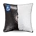 URSKYTOUS Reversible Sequin Pillow Case Decorative Mermaid Pillow Cover Color Changing Cushion Throw Pillowcase 16” x 16”,Black and White