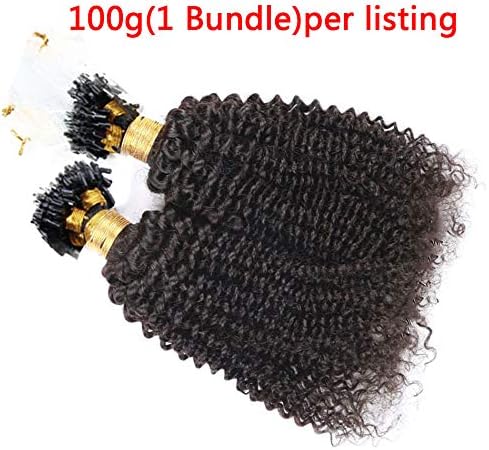 Hesperis Brazilian Kinky Curly Micro Loop Hair Extensions Small Curly 100g Per Pack Human Hair Deep Wave Micro Rings Hair Extensions 1g/strand (22inch)