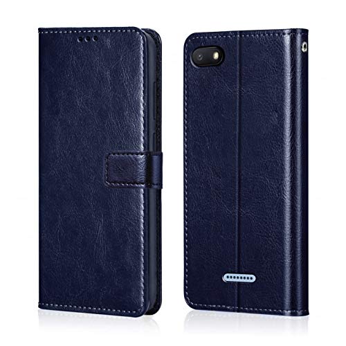 WOW Imagine Redmi 6A Flip Case | Leather Finish | Inside TPU with Card Pockets & Stand | Magnetic Closure | Shock Proof