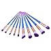 Unicorn Makeup Brushes Set, 10Pcs Foundation Brush Eyeshadow Brushes Powder Concealer Contour Face Lips Eyes Brushes Set Gradient Color Spiral Handle