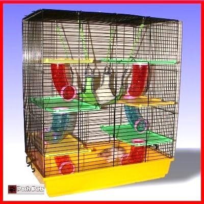 LARGE HAMSTER CAGE BONZAI PALACE WITH LUXURY HAMMOCK Size H70cm x W49cm x D30cm
