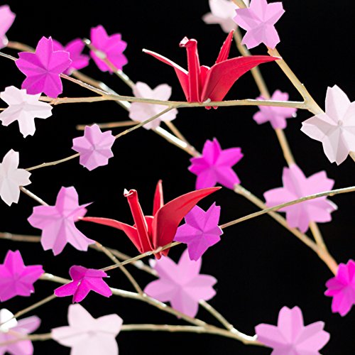 Hangnuo 100 PCS Origami Paper Cranes Red, Folded DIY Japanese Crane Mobile String Garland for Wedding Party Backdrop Home Decoration - Thumbnail 4