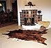 ecowhides 100% Genuine Brazilian Cowhide Rug - Brindle White Belly - Luxury Cowskin Leather Area Rug Decor (X-Large) 7 x 6 ft