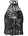 FANCYINN® Women Crochet Floral Lace Sexy Halter Neck Cocktail Tank Top Vest Black M