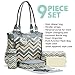 SoHo Louvre Diaper Bag Large (9 Piece, Chevron)