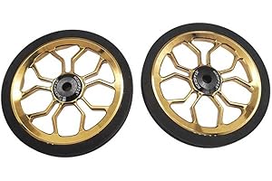 ACEOFFIX Large Easy Wheels for Brompton Folding Bike,easywheel diameter 80 mm (gold)
