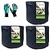 Tespher Professional 3-Pack 40 Gallon Round Fabric Grow Pots/Grow Bags with Coated Garden Gloves,Root Aeration Containers Plant Bags Flower Pouch Vagetable Container Plantersthumb 1