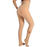 MERYLURE High Waist Fleece Lined Tights Women Skin Tone, Fake Translucent Winter Warm Pantyhose Thick Thermal Leggings
