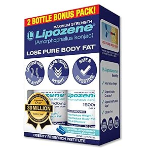 Image of Lipozene - Weight Loss Supplement Diet Pills - Appetite Suppressant and Control - Two Bottles 60 Capsules Total