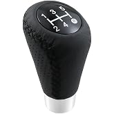 Meibaolin 5 Speed Shift Knob Leather Gear Handle Manual Shifter Black Line | Unique Transmission Stick Fit Most Cars Trucks SUV Off-road Vehicles Modification Replacement Accessories
