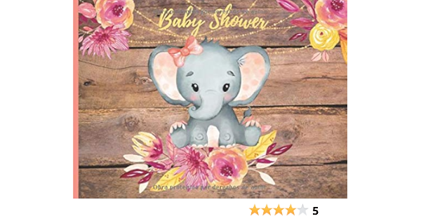 Baby Shower Libro De Firmas Para Baby Shower Nina Tema Elefante Mensajes Y Autografos De Los Invitados A La Fiesta 40 Paginas A Color 8 25 X 6 In Acuarela Rosa Amarillo