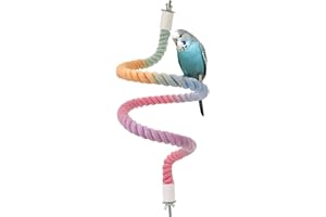 Quhoxdye Rope Perches for Bird Cages Gradient Sunset Color Bendable Climbing Rope Ladders & Swings Birds Cage Accessories Toy