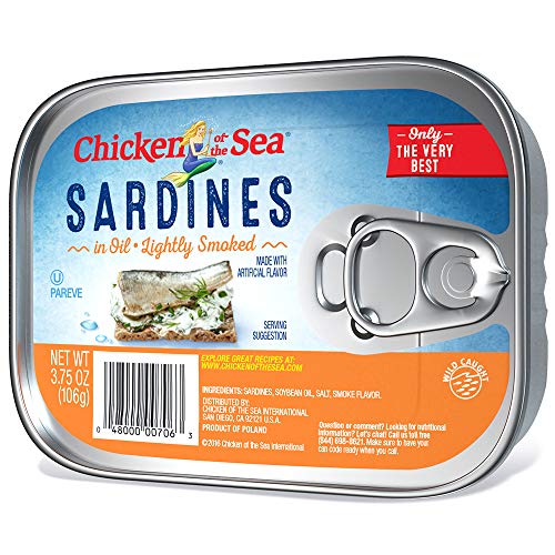 Chicken of the Sea Smoked Sardines In Oil, 3.75 Ounce (Pack of 18