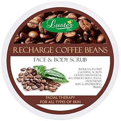 Luster Recharge Coffee Bean Face & Body Cream Scrub (Paraben & Sulfate Free) - 400g