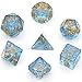 UDIXI Polyhedral DND Dice Sets Shimmer Gold Foil Dice for Dungeons and Dragons Pathfinder RPG MTG Table Gaming Dice - Blue