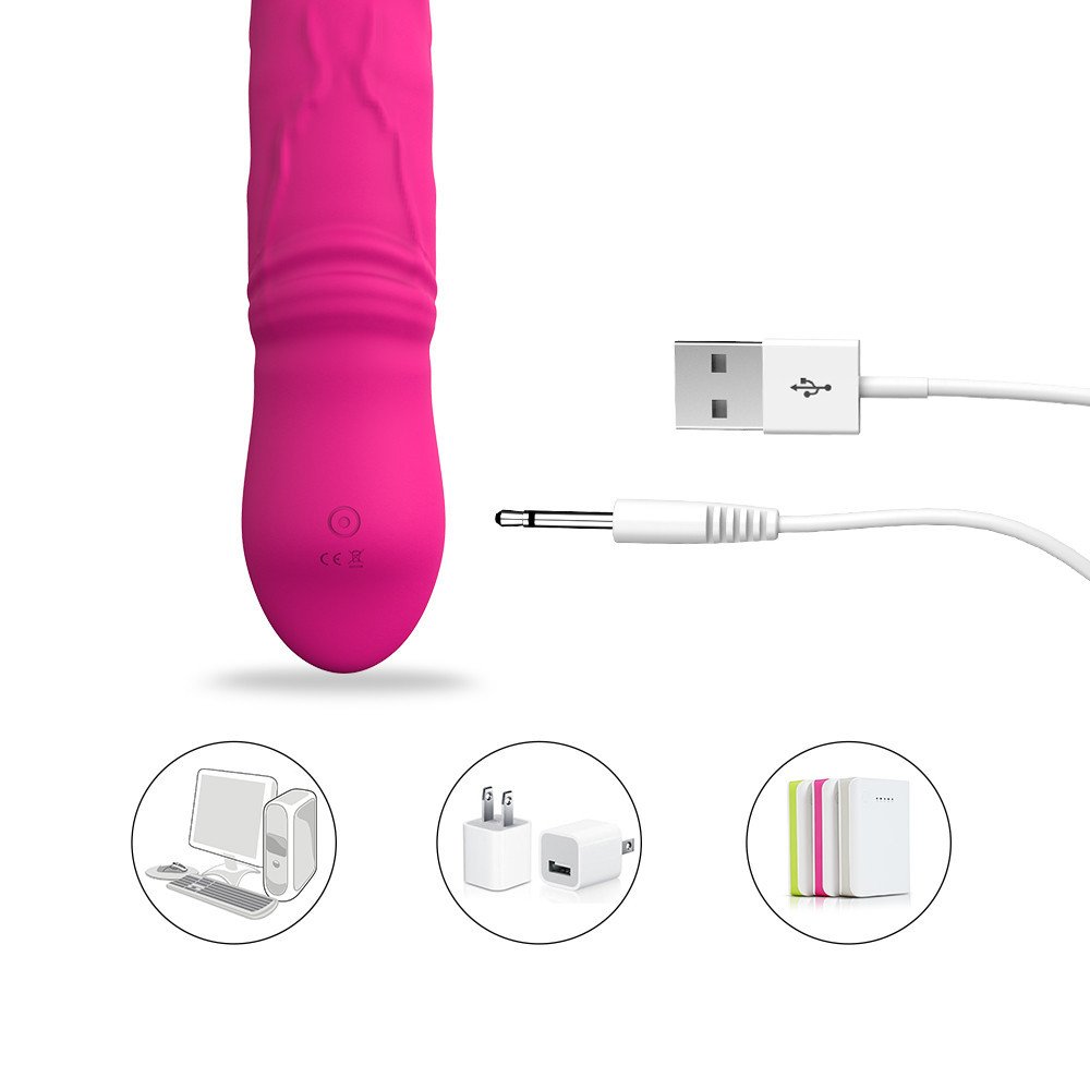 APRIL 14TH USB Charging Massager - Waterproof Rechargeable Vibrator - Realistic Silicone Dildos - 7 Stimulation Modes Quiet yet Powerful - Best Sex Toys for Women - Discreet Packaging,Pink,9.8 Ounces