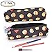 Buytra Emoji Pencil Pen Case Pouch Bag with Zipper for Girls,Kids,School Student Stationery Office Supplies,Black,Set of 2