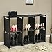 SONGMICS 6 Cube Storage Shelves, Modular Bookshelf Toy Rack, Display Cabinet and Closet Organizer Unit, ULSN63BK, Pure Black(DIY)