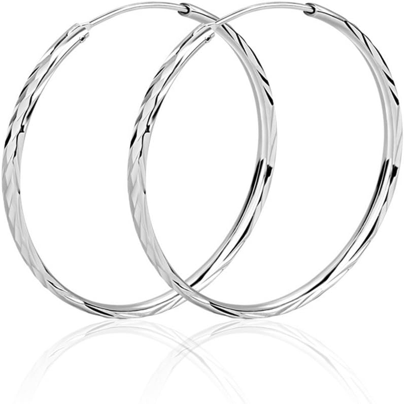 Tabwing 925 Sterling Silver Big Round Circle Hoop Earrings For Women Fine Earings