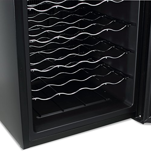 DELLA 24-Bottle Wine Cooler Chiller Freestanding Fridge Quiet Operation Wine Cellar Adjustable Temperature, Black