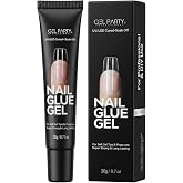 GEL PARTY Nail Glue Gel for Soft Gel Tips, 20g, Thick Clear &amp; Non-Runny | 20g UV/LED nail glue gel with a thick non-runny texture for soft gel tips, press-ons and nail extensions.