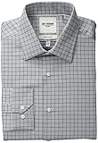 Ben Sherman Men's Slim Fit Twill Check Spread Collar Dress Shirt, Blue/Green, 16.5
