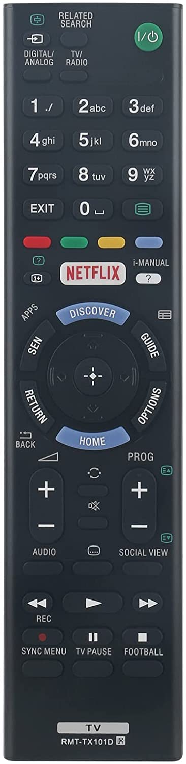 AULCMEET RMT-TX101D Replacement Remote Control Compatible with Sony 4K OLED Smart TV KDL32W705C KDL32W705C KDL40R453C KDL40W705C KDL48W705C KDL46R470A KDL32RE403 KD55X8507C KD65X8505C KD75X8505C