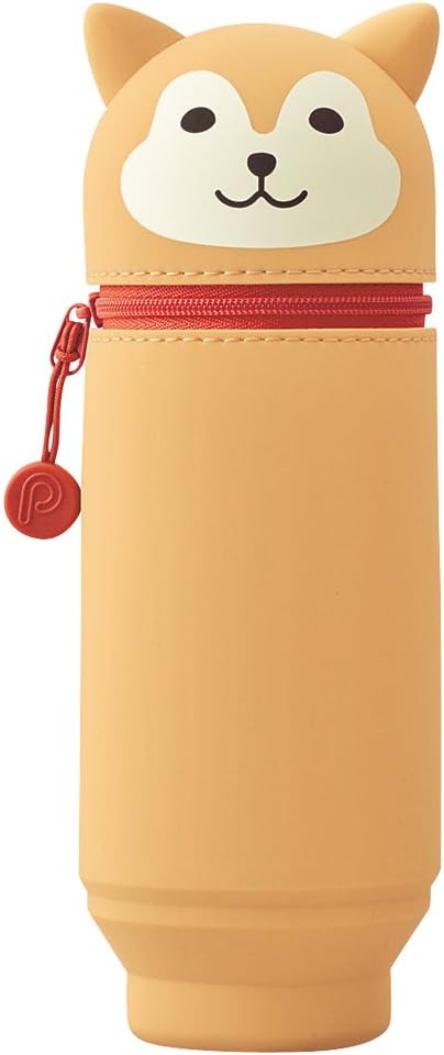 LIHIT LAB Kawaii Japanese Dog Large Stand Up Pencil Case for School Office College Cute School Supplies