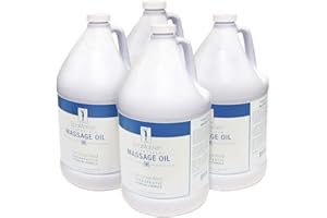 Master Massage Unscented Superior Grade Massage Oil in 1 Gallon Bottles, Pack of 4